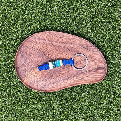 Paracord Ferrule Bead Keychain - Blue Drizzle
